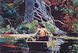 Winslow Homer Canvas Paintings - The Red Canoe